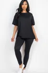 Truedames Women's Oversized T-shirt & Leggings Set In Black
