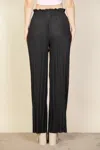 Truedames Women's Pleated Stretch Crepe Pull-on Wide Leg Tie Front Pants In Black