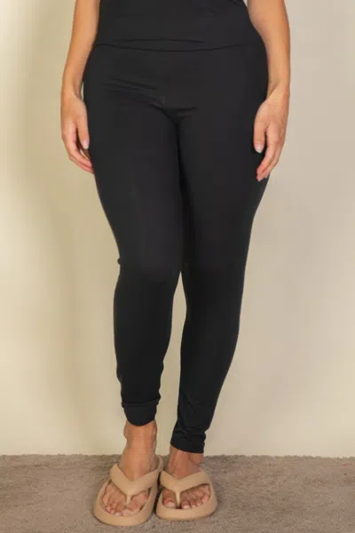 Truedames Women's Plus Basic Solid Leggings In Black