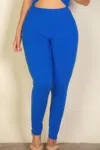 Truedames Women's Plus Basic Solid Leggings In Blue