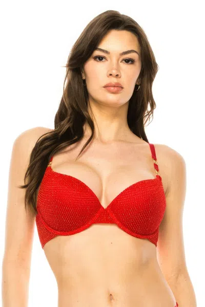 Truedames Women's Push Up Bra In Red