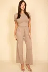 Truedames Relaxed Fit Top And Wide-leg Pants Set In Neutral