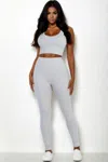 Truedames Women's Ribbed Crop Top & Leggings Set In Red