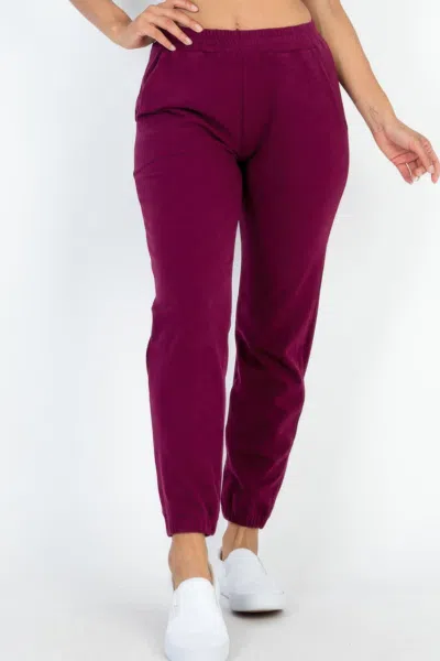 Truedames Women's Ribbed Side Pocket Joggers In Purple