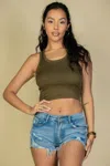 Truedames Women's Ribbed Tank Top In Green