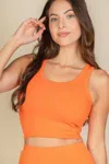 Truedames Women's Ribbed Tank Top In Orange