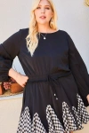 Truedames Women's Round Neck 3/4 Bubble Sleeve Gingham Ruffle Romper In Black