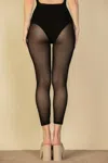 Truedames Women's Seam Front High Waist Mesh Leggings In Black