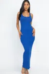 Truedames Women's Solid Basic Maxi Dress In Blue