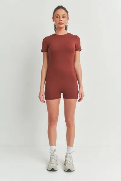 Truedames Women's Solid Color Bodycon Jumpsuit In Red