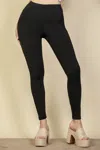 Truedames Basic Solid Leggings In Black