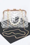 Truedames Women's Stone Studded Transparent Clutch In Multi