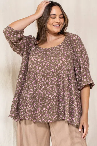 Truedames Women's Tiny Floral Printed Square Neckline Top In Multi