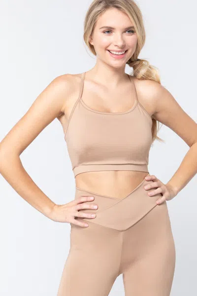 Truedames Workout Cami Bra Top In Beige