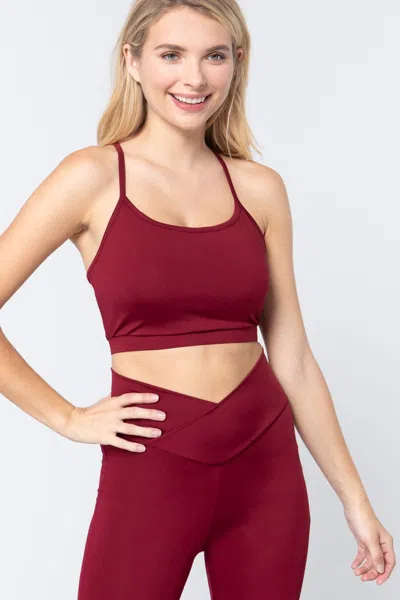 Truedames Workout Cami Bra Top In Red