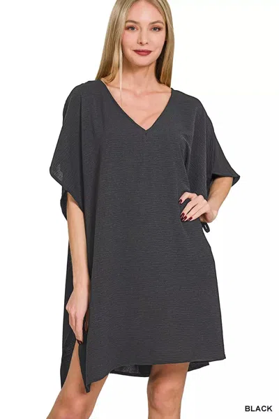 Truedames Woven Airflow Tie Side Cover Up In Black