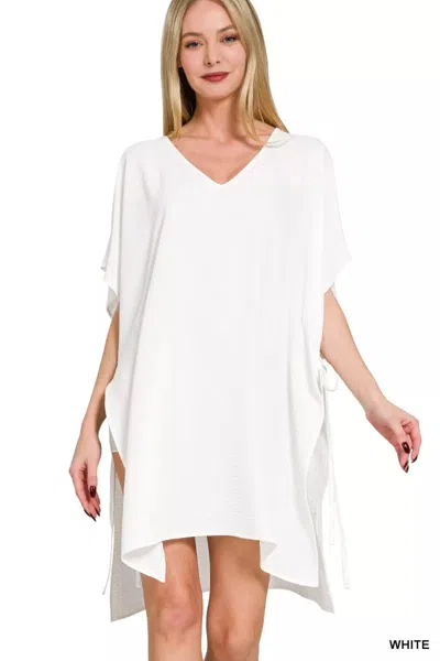 Truedames Woven Airflow Tie Side Cover Up In White