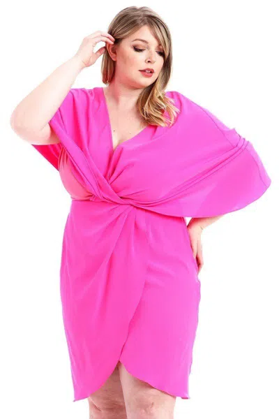Truedames Woven Fabric Stretch Dress In Pink