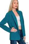 Truedames Woven Long Sleeve Blazer With Lining In Blue