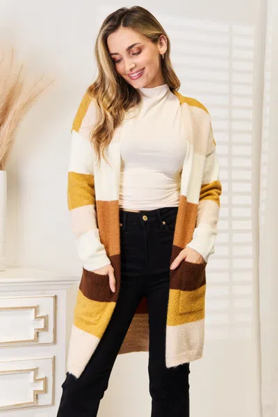 Truedames Woven Right Color Block Dropped Shoulder Cardigan In Multi