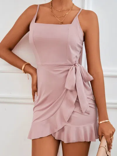 Truedames Wrap Cami Mini Dress With Tie Detail In Pink