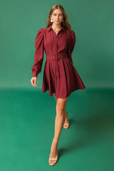 Truedames Wrapped Up In Love Mini Dress In Burgundy