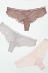 Truedames Wren Cheeky 3 Pack In Neutral