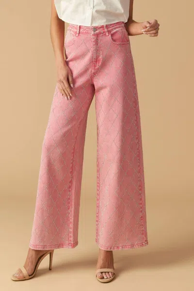 Truedames You Are Enough Twill Pants In Pink