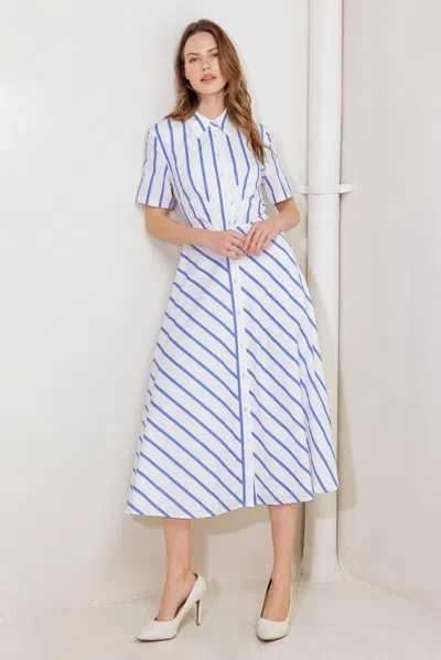 Truedames You Had Me At Woven Midi Dress In Blue