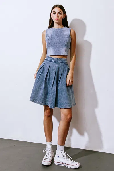 Truedames Your Eyes On Mine Denim Mini Skirt In Blue