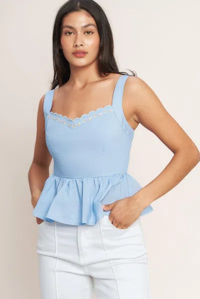Truedames You're Going To Love Woven Top In Blue