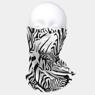 Truedames Zebra Print Face Tube Mask / Scarf In White