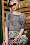 Truedames Zebra Print Round Neck Half Sleeve T-shirt In Gray