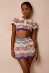 Truedames Zig Zag Crochet Two Piece Set In Multi