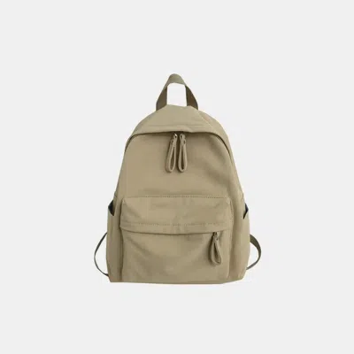 Truedames Zip Cotton Backpack Bag In Green