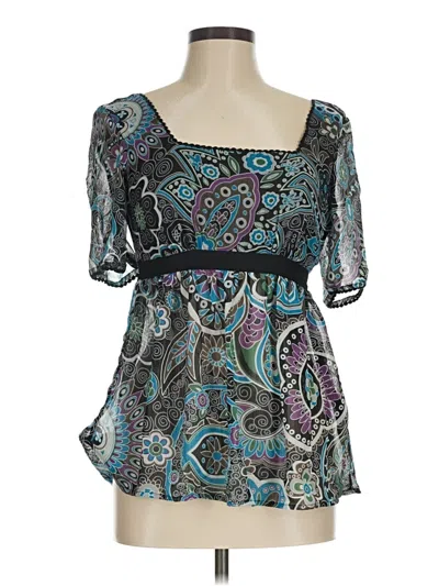 Pre-owned Trulli Short Sleeve Blouse In Blue