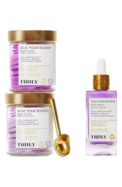 Truly Beauty Acai Your Boobies Skin Care Set $153 Value In White