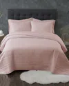Truly Calm Antimicrobial Blush 3pc Quilt Set In Pink