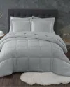 Truly Calm Antimicrobial Down Alt Grey 3pc Comforter Set In Grey