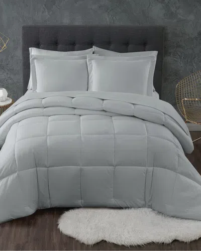 Truly Calm Antimicrobial Down Alt Grey 3pc Comforter Set In Gray