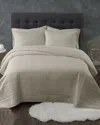 Truly Calm Antimicrobial Khaki 3pc Quilt Set In Khaki