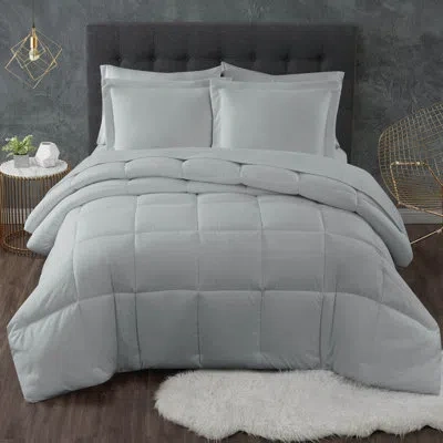 Truly Calm Antimicrobial Microfiber Comforter Set In Gray