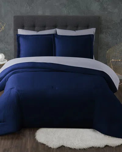 Truly Calm Antimicrobial Navy 7pc Bed In A Bag In Blue