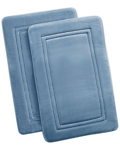 Truly Calm Heiq Antimicrobial Memory Foam Bath Rug In Blue