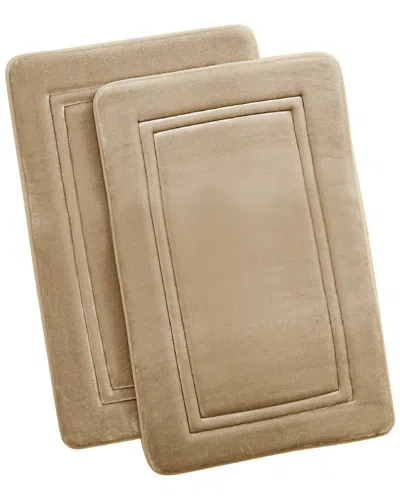Truly Calm Heiq Antimicrobial Memory Foam Bath Rug In Brown