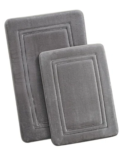 Truly Calm Heiq Antimicrobial Memory Foam Bath Rug In Grey