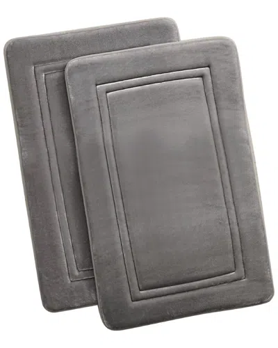 Truly Calm Heiq Antimicrobial Memory Foam Bath Rug In Grey