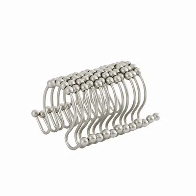 Truly Calm Metal Roller Ball Shower Curtain Hooks In Silver