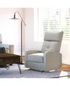 Truly Home Henderson Leather Recliner Chair In Grey
