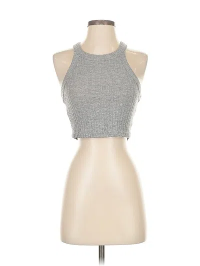 Pre-owned Truly Madly Deeply Tank Top Gray Halter Neckline Tops